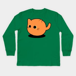 Kitty Ball Orange Kids Long Sleeve T-Shirt